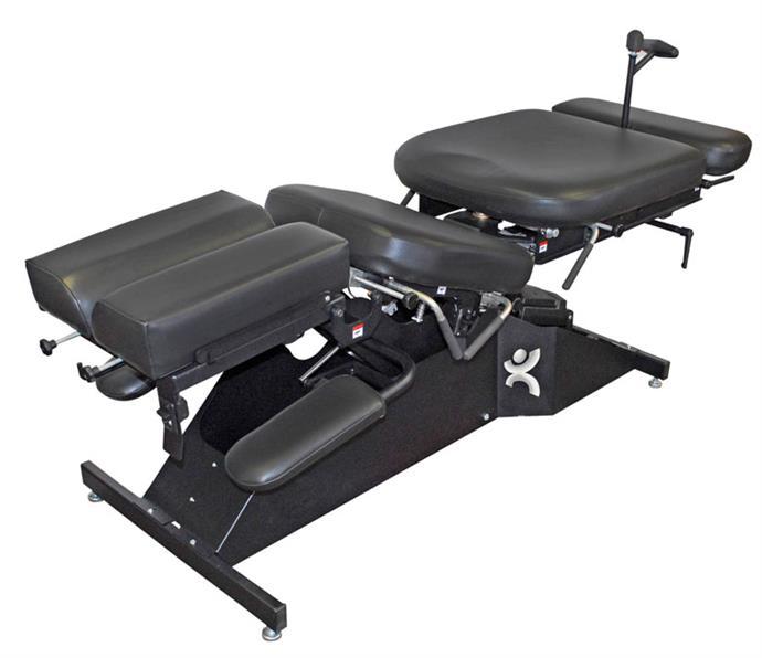 PHS Chiropractic TRADEFLEX E9017 Manual Flexion Table with segmented cushions for distraction.
