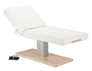 EarthLite Everest Spa Electric Tilt Table with single pedestal lift, perfect for spa treatments.