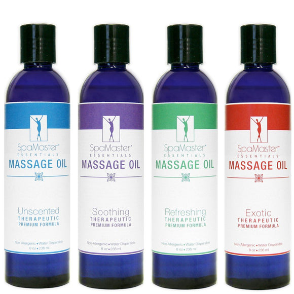 Master Massage Oil 8 oz. 4-pack VARIETY