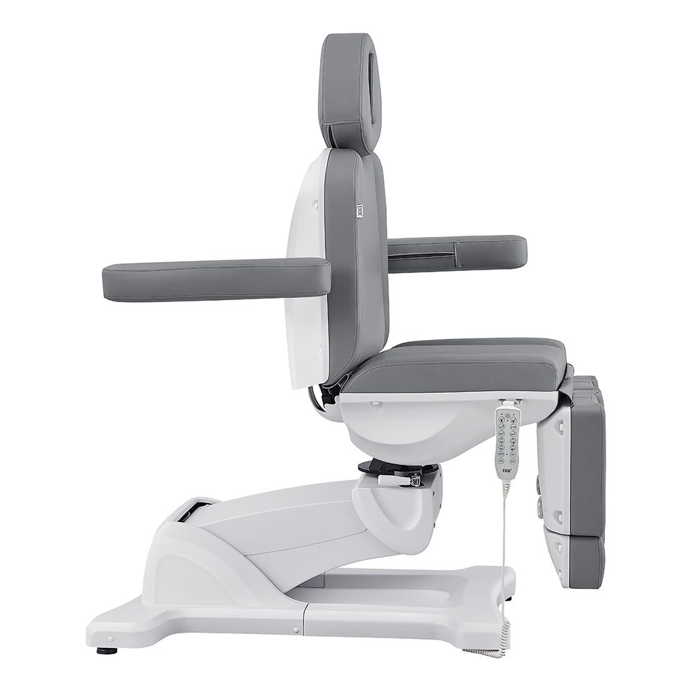 DIR Libra II Gray electric procedure chair with armrests and remote control.