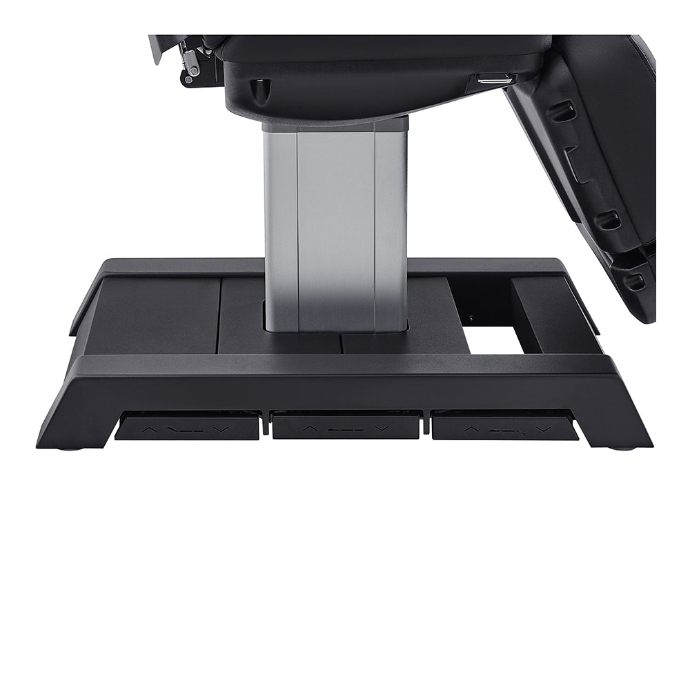 DIR Sydney Medical Chair – 4 Motors shown front view, beside a spa bed with rectangular base.