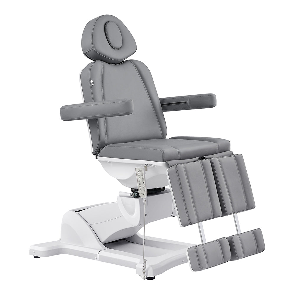 DIR Libra II Full Medical Electric Chair in gray with armrests, headrest, and leg rests.