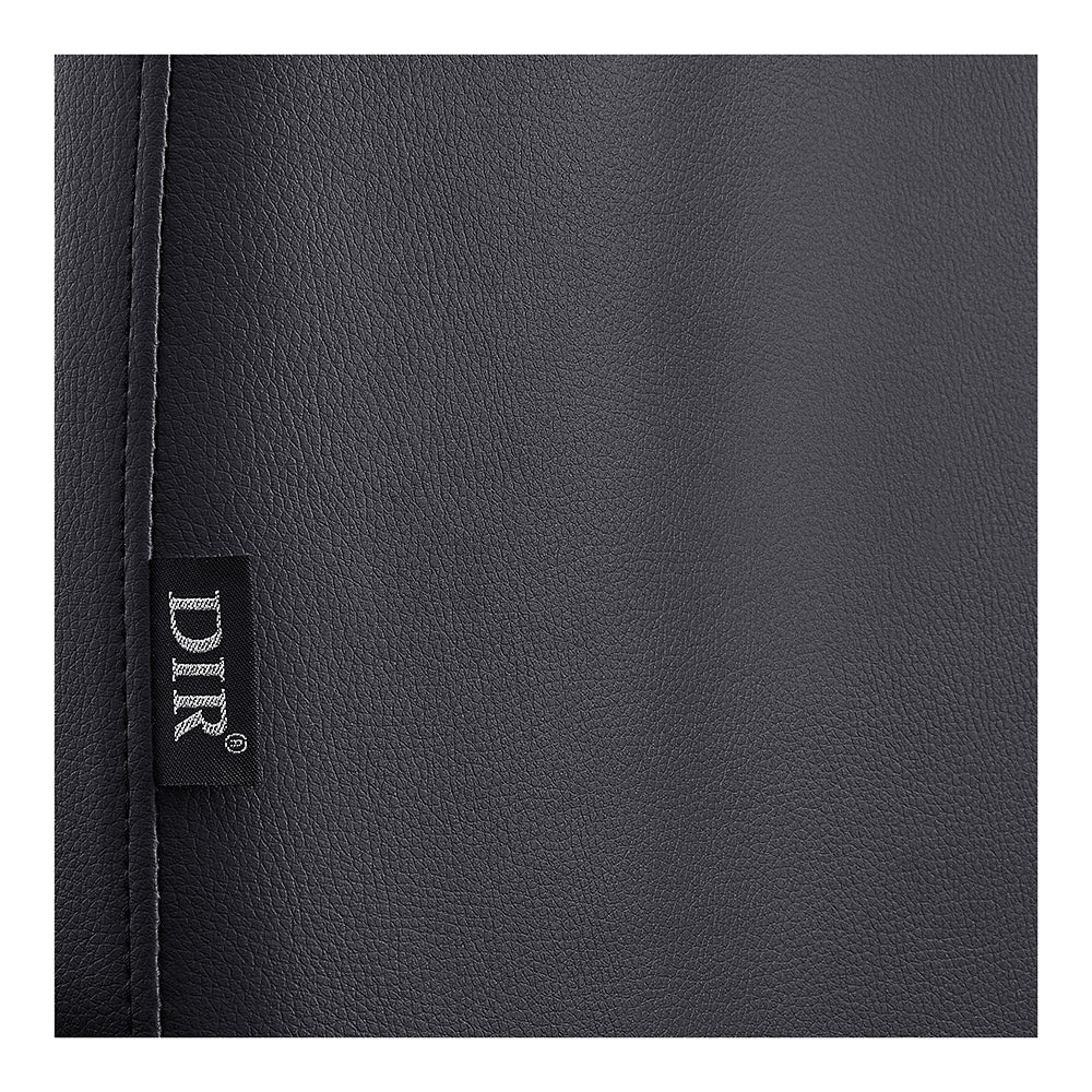 Close-up of DIR’s Sydney Medical Chair – 4 Motors, showing textured black surface and branded tag.