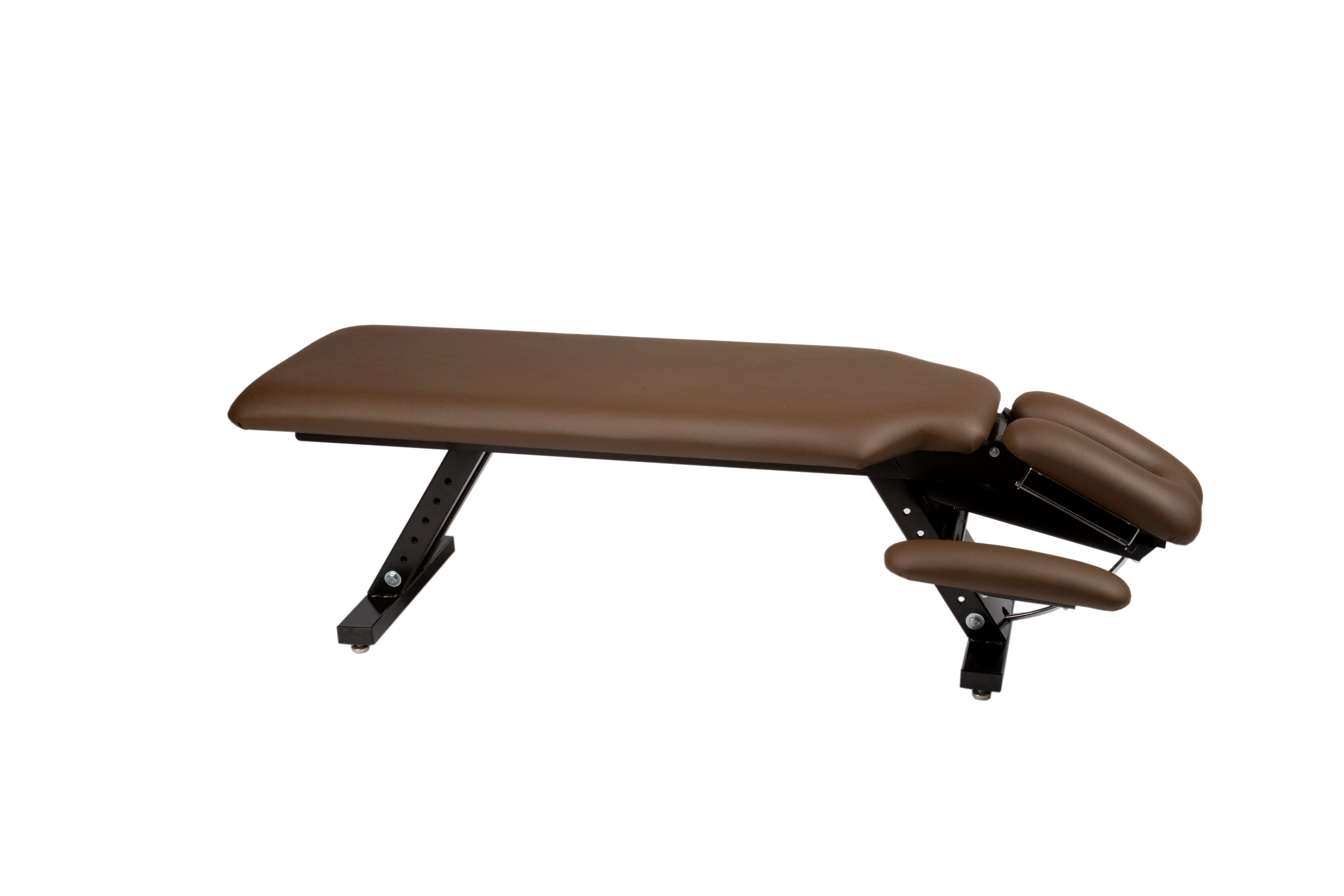 Galaxy Mfg 1996-CA Chiropractic Adjustable Table with Arm Rest shown on white background.