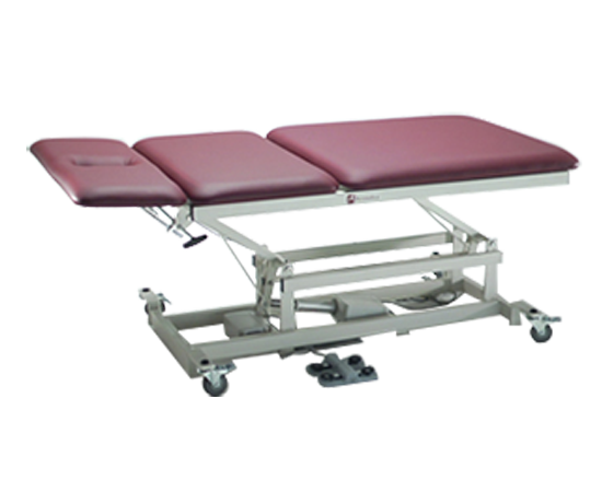 Armedica AM-368PB super bariatric treatment table, 36" wide, 3-section top, power back.