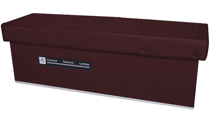 Armedica Quantum 400 Series table with labeled cervical, thoracic, and lumbar sections.