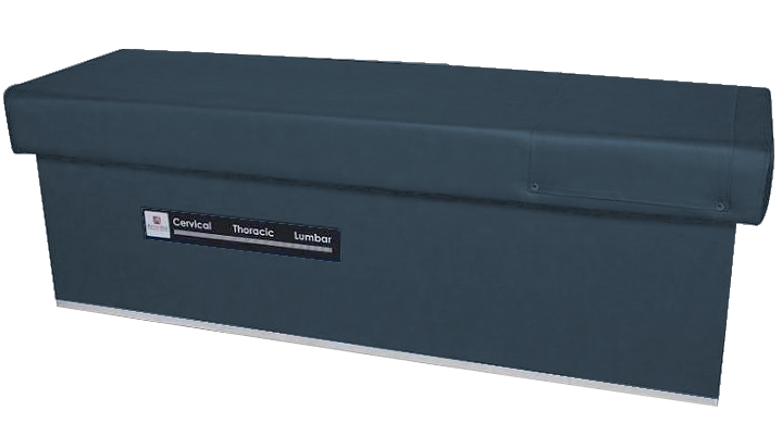 Armedica Quantum 400 Series table offers padded cervical, thoracic, and lumbar support.