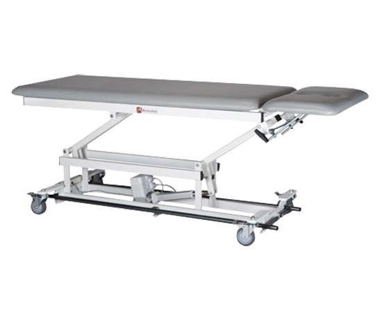 Armedica AM-BA 200 height-adjustable table with wheels and cushioned vinyl surface.