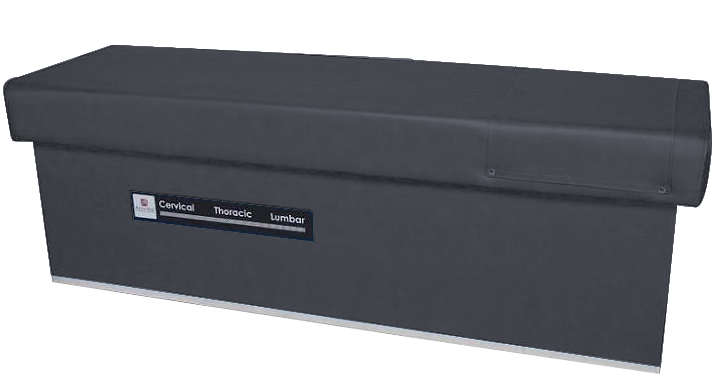Armedica Quantum 400 Series table with cervical, thoracic, and lumbar region labels.