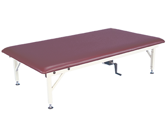 Armedica AM-652 5' maroon mat table with manual height and sturdy steel frame.