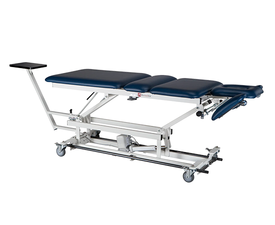 Armedica AM-BA 450 Traction Table, six-section top, three-piece head, sturdy wheeled base.
