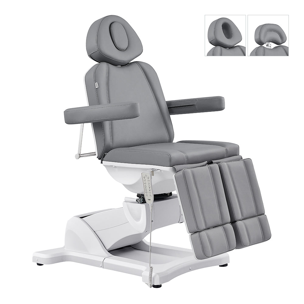 Libra II Full Medical Electric Procedure Chair in Gray by DIR with padded seat and armrests.