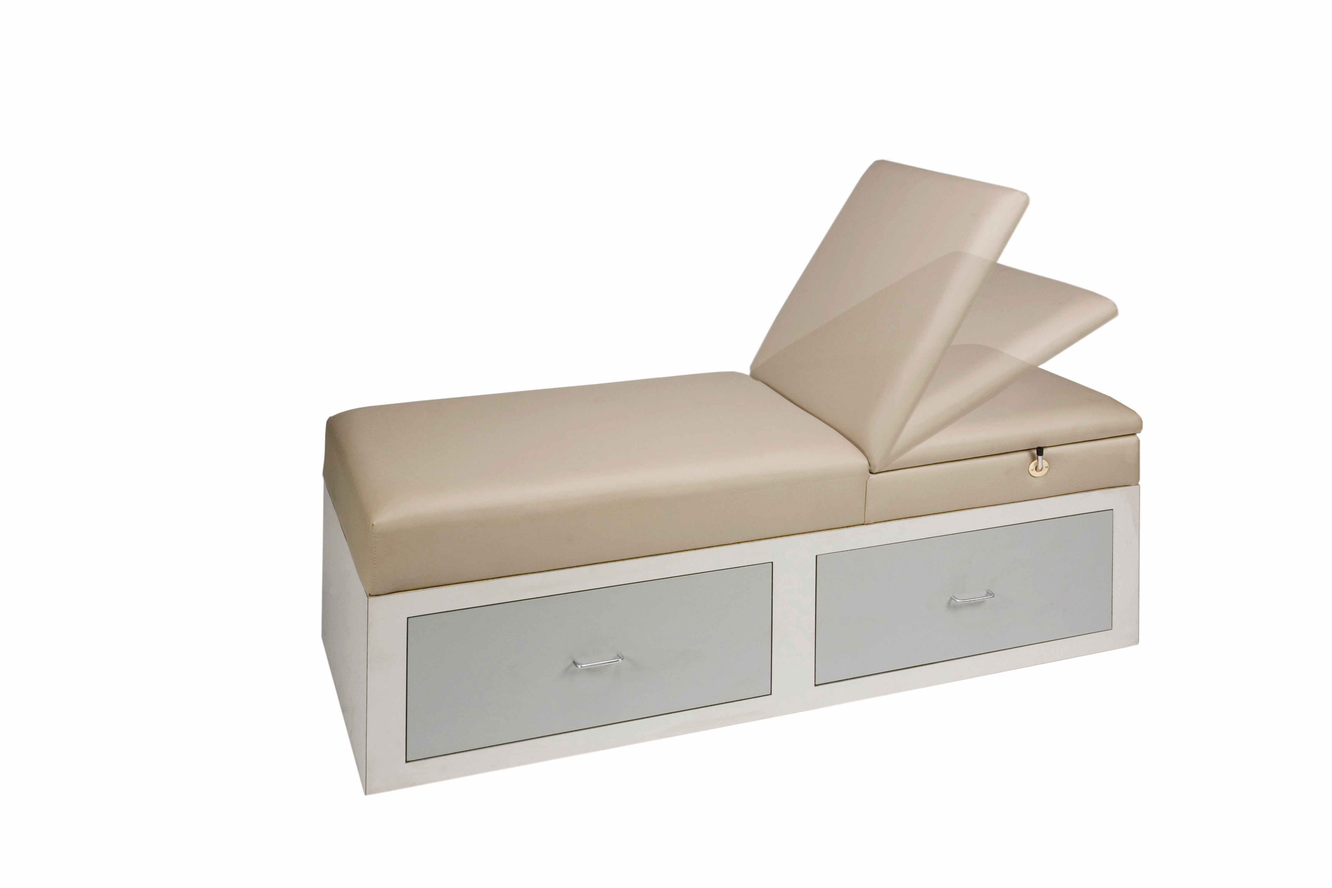 Galaxy Mfg 2050-27 TB recovery couch, high-density foam, two drawers; essential equipment.