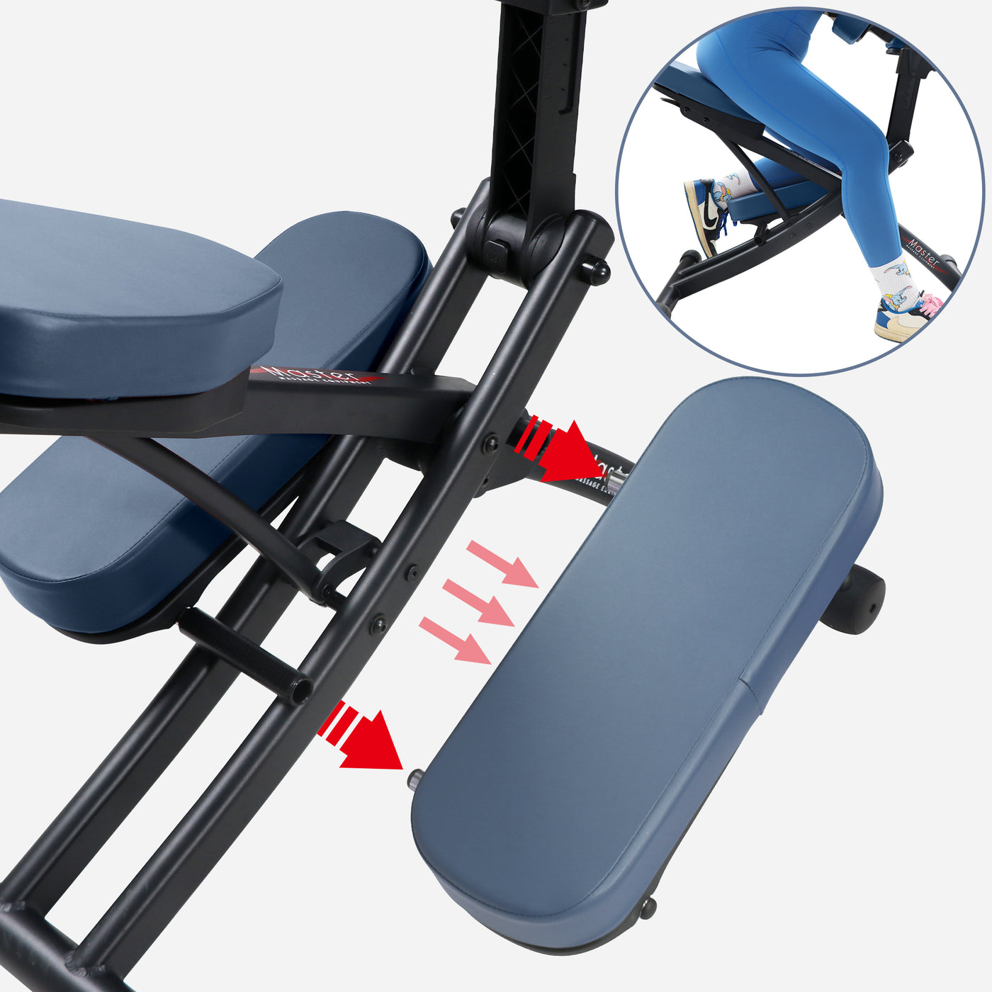 Master Massage RIO Portable Chair: ergonomic seat, leg support, and massage comfort.