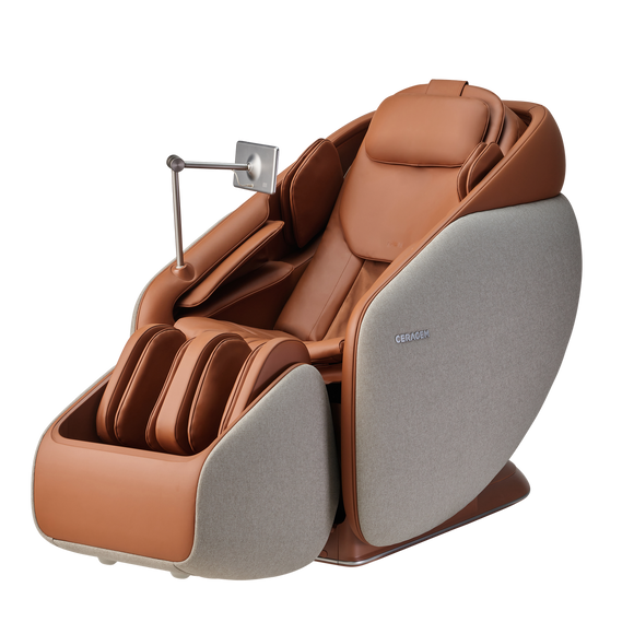Brown Ceragem M10 Massage Chair on a white background
