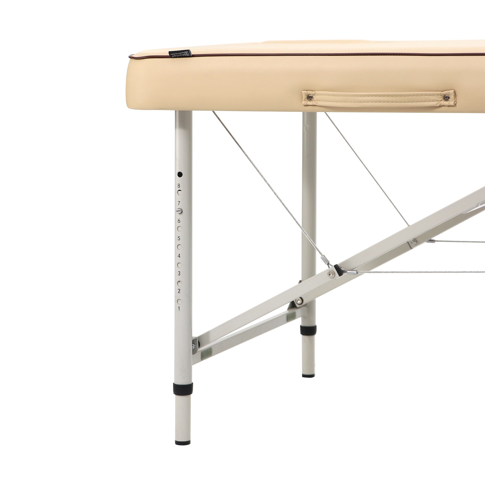 Master Massage Breeze lightweight aluminum portable massage table with adjustable corner braces.