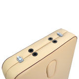 Master Massage Breeze Light Weight Aluminum Table shows metal corners and black attachment holes.