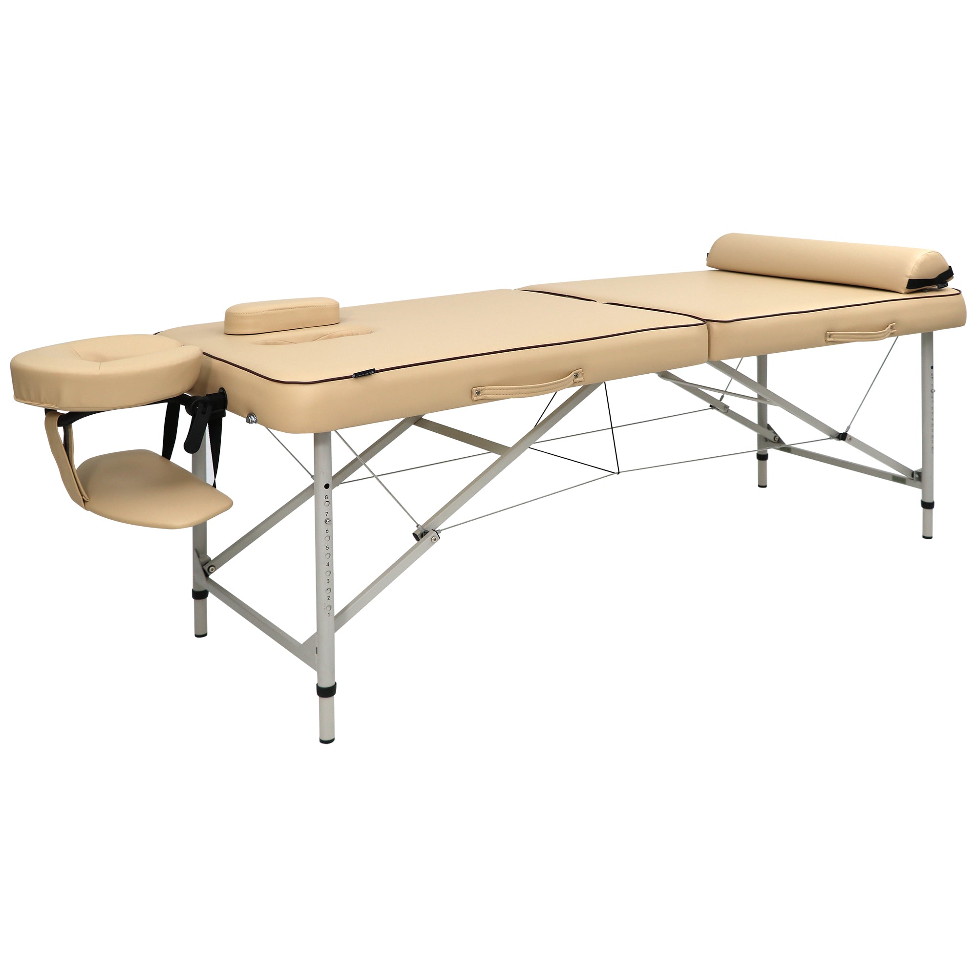 Master Massage Breeze lightweight aluminum portable table with face cradle and cushioned headrest.