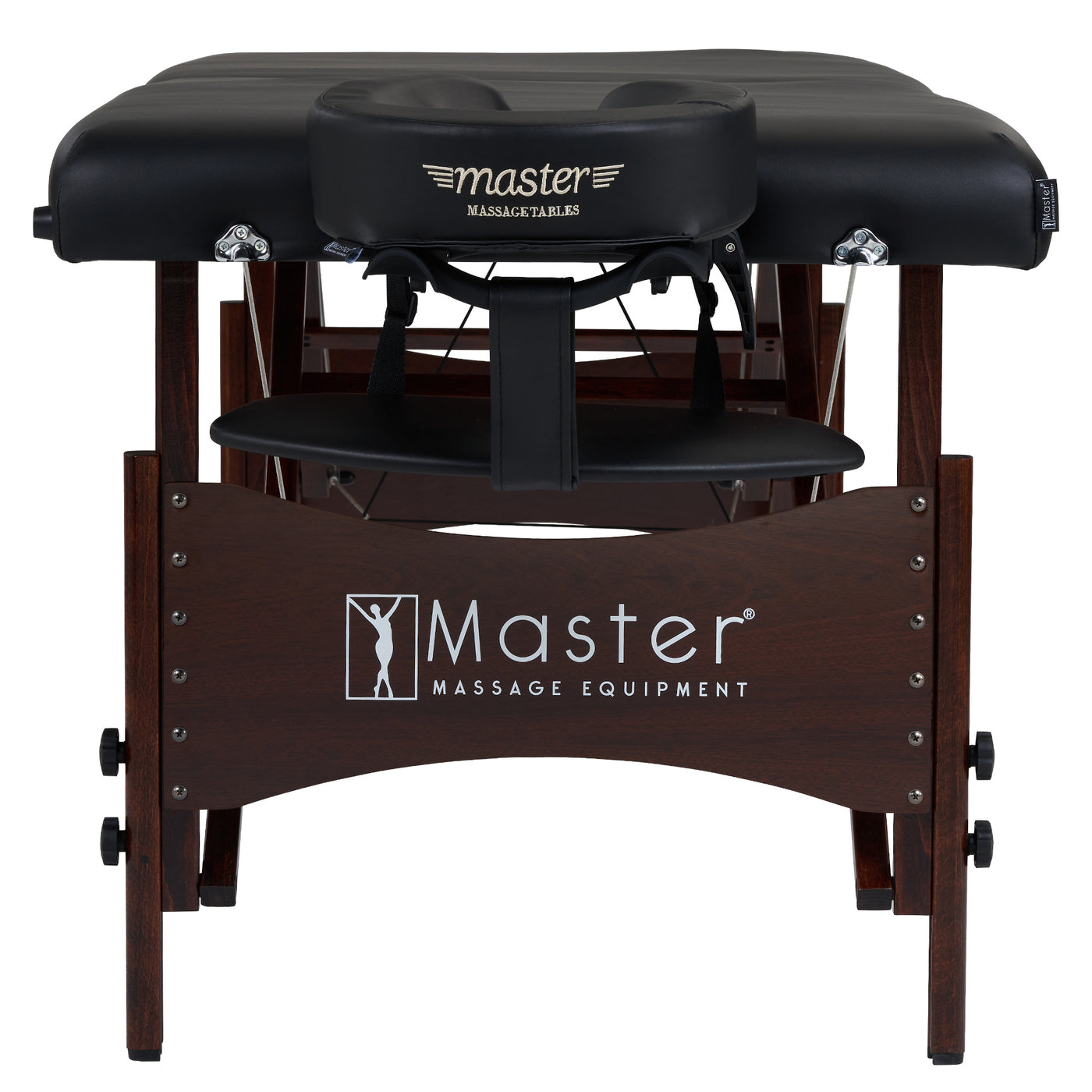 Front view of Master Massage ROMA Portable Table with THERMA-TOP and adjustable face cradle.