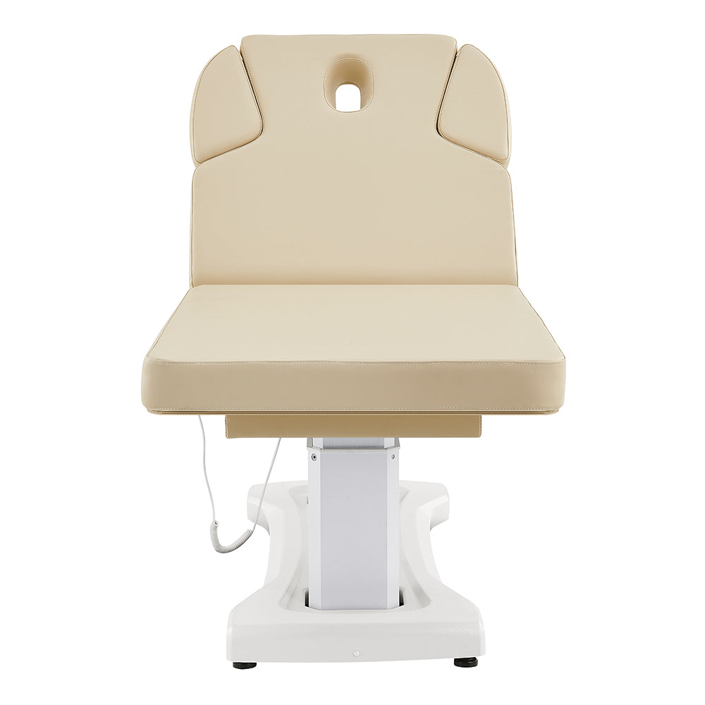 DIR Tranquility 4 Motors electric medical spa table with headrest, front view.