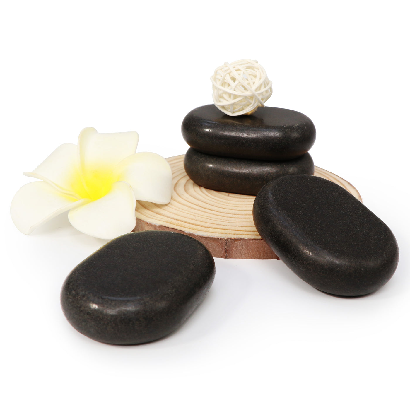 Master Massage Medium Size Flat Ovular Basalt Hot Stone Massage