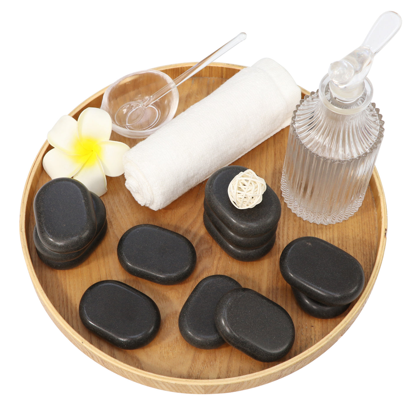 Medium Size Flat Ovular Basalt Hot Stone Massage