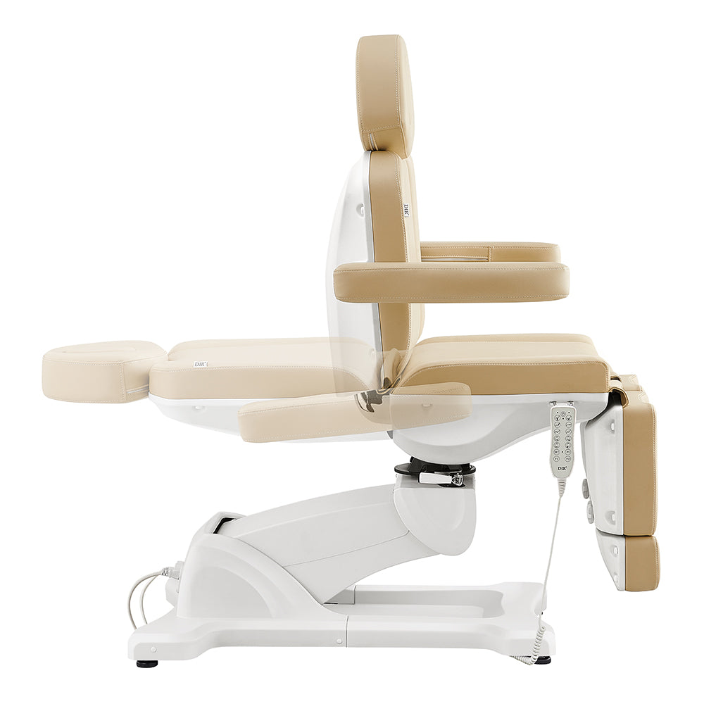 Beige DIR Libra II Full Medical Electric Procedure Chair, side profile shown.