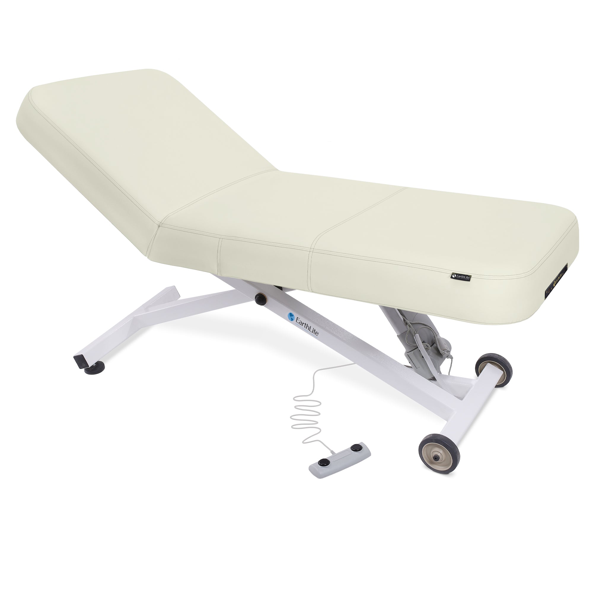 EarthLite ELLORA LX TILT ADA massage table with remote and wheels, for medical use.