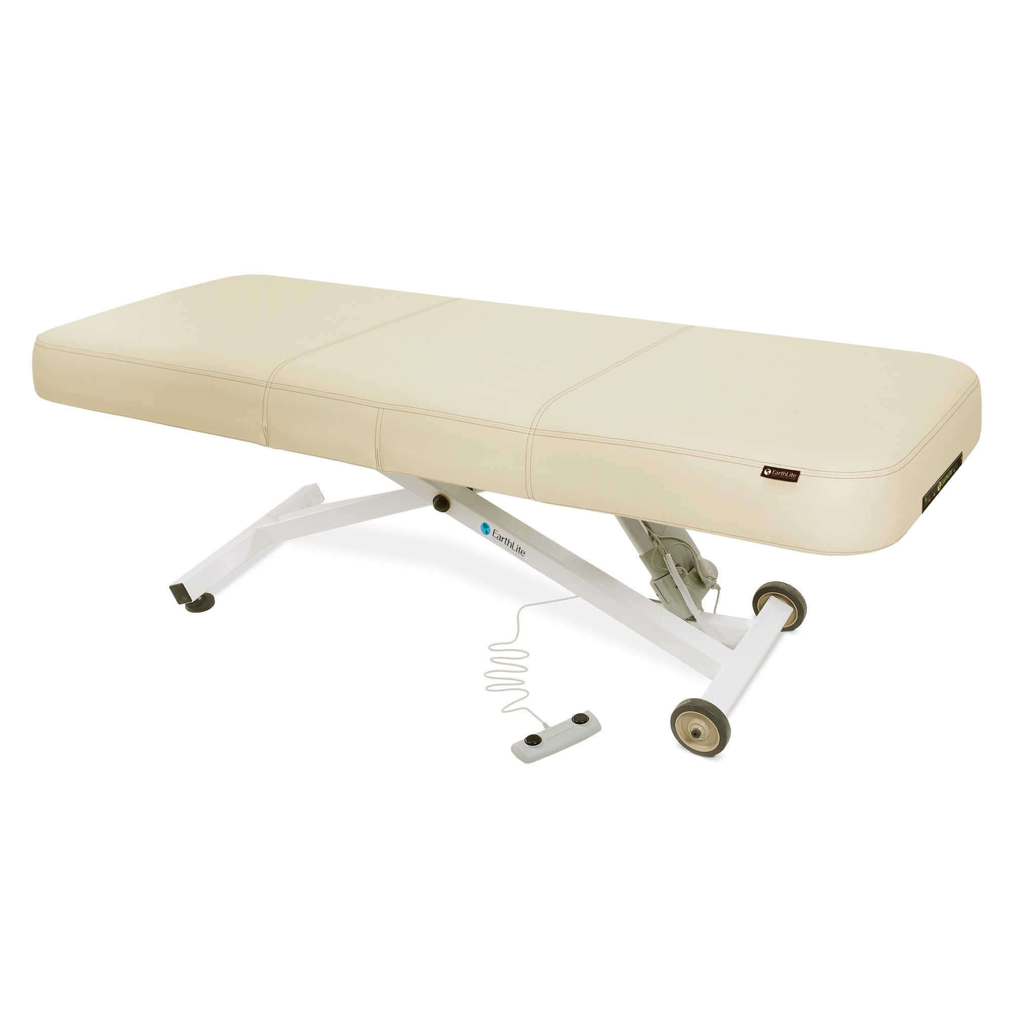 EarthLite Ellora LX ADA table with steel frame, attached foot control, and replaceable mattress.
