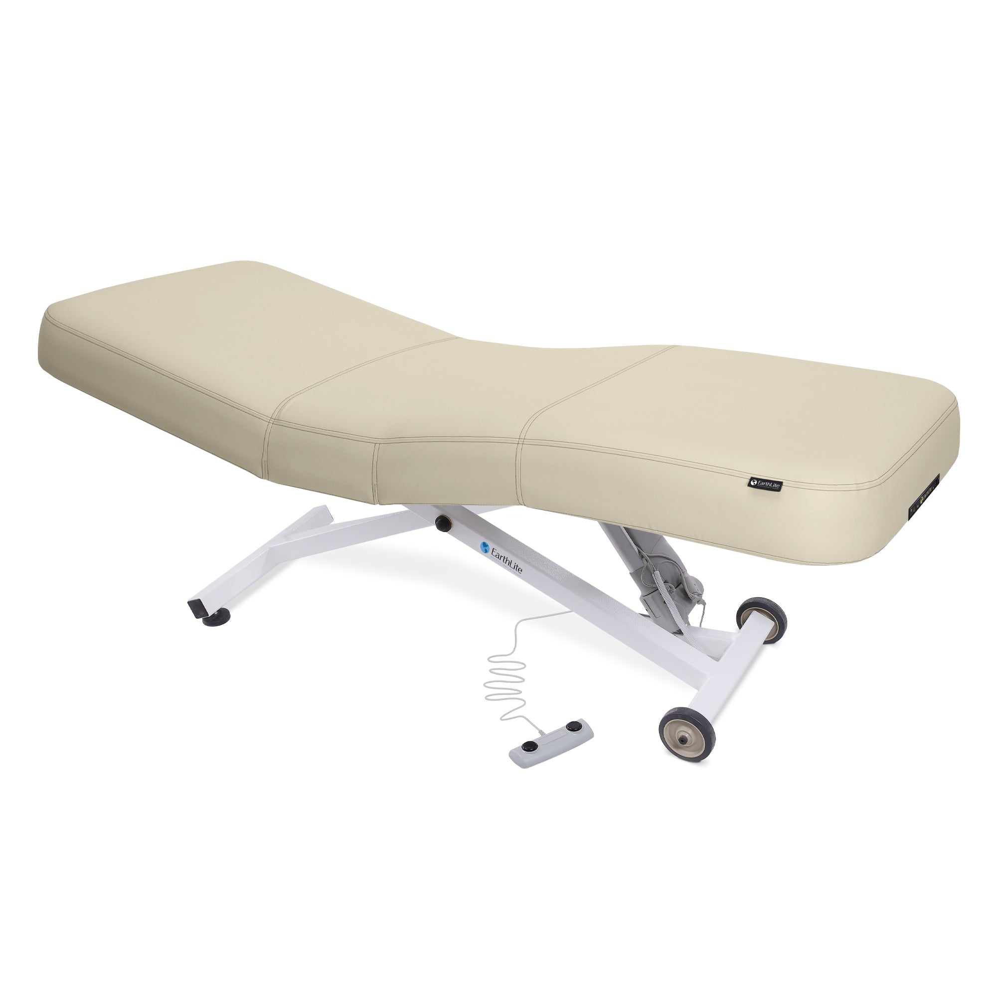 EarthLite Ellora LX electric salon table with memory foam and remote, ADA compliant.
