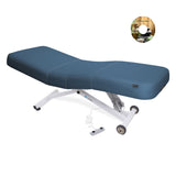 EarthLite ELLORA LX electric salon table Blue with replaceable mattress on a white background.