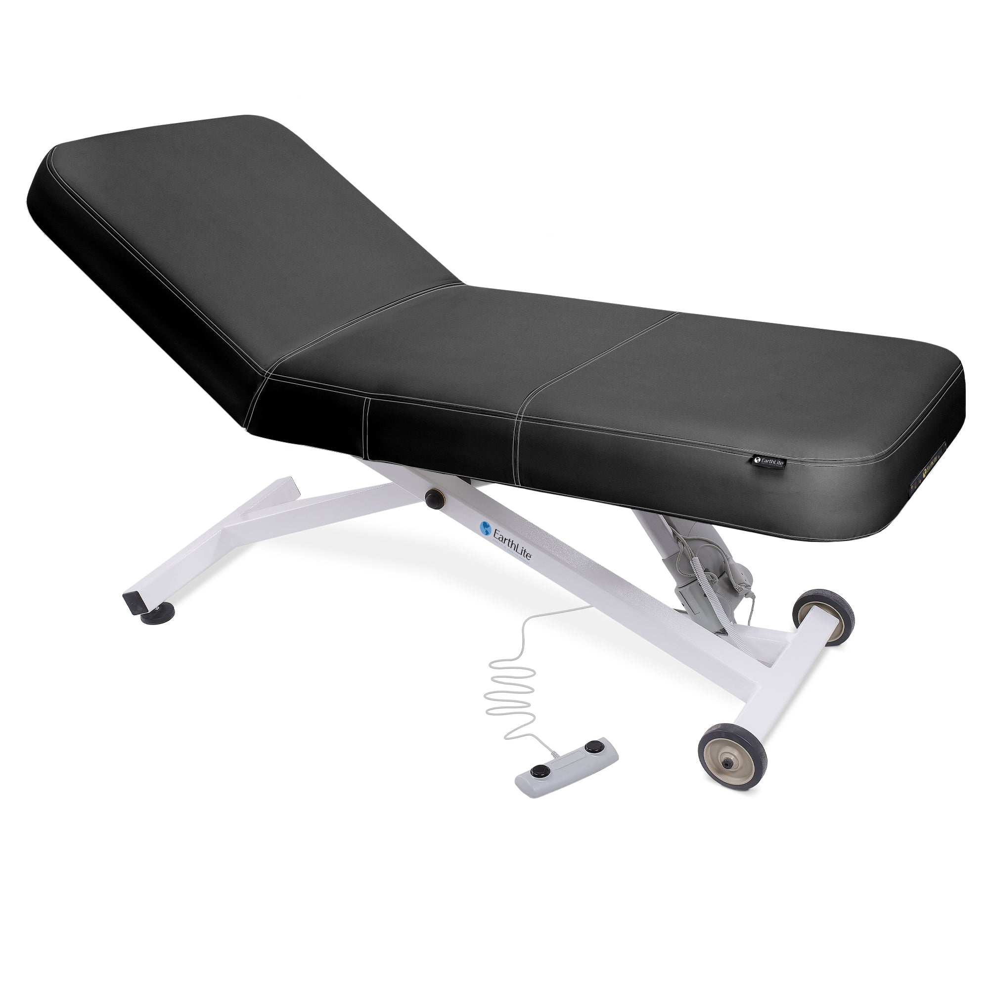 EarthLite ELLORA LX TILT treatment table with foot pedal shown on a white background.