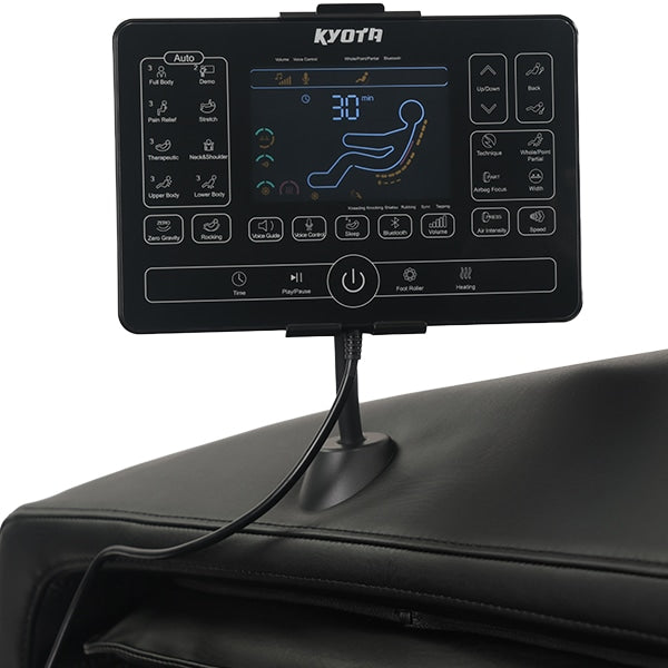 Control panel with digital display on a Kyota Zenyu M338 Massage Chair