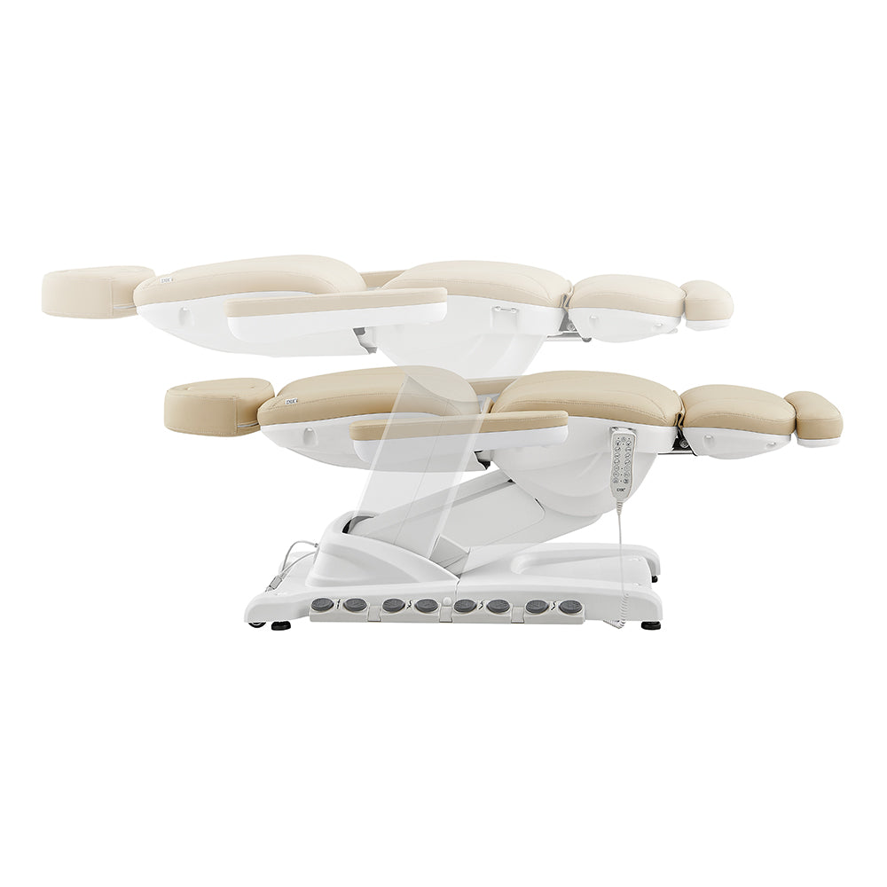 DIR Apollo II Electric Beauty Bed with Thermo Heat, remote adjustable in beige/white.