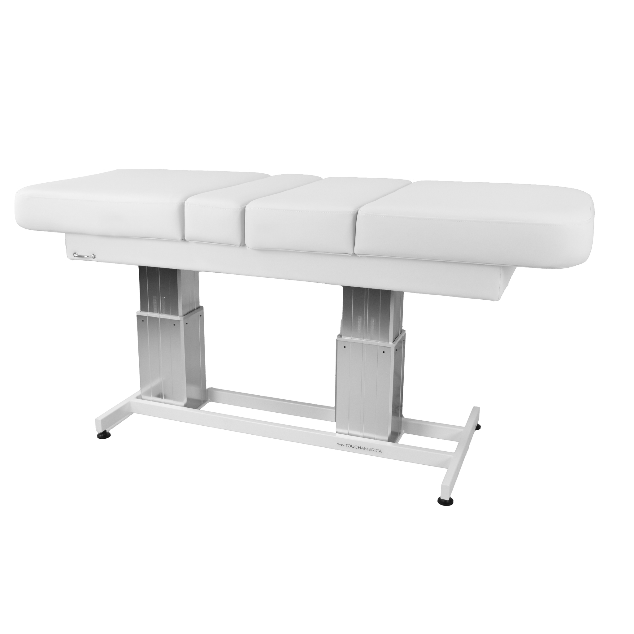 TouchAmerica ATLAS CLASSIC Table: white, adjustable, padded, with Trendelenburg position.