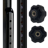 Close-up of numbered adjustable pole on Master Massage MONACO Airwave Portable Massage Table.