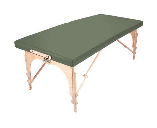 Custom Craftworks ALEXANDER TECHNIQUE Portable Table with birch legs, ideal for Alexander lessons.