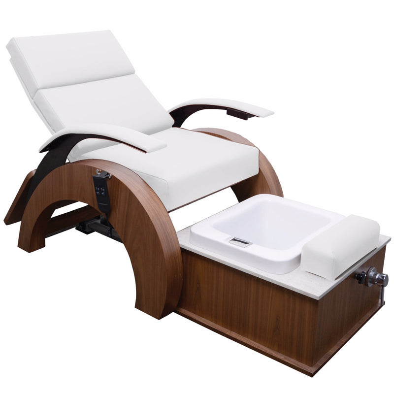 TouchAmerica ARCHI-PEDIGO Pedi-Lounge: motorized spa chair with adjustable footrest and basin.