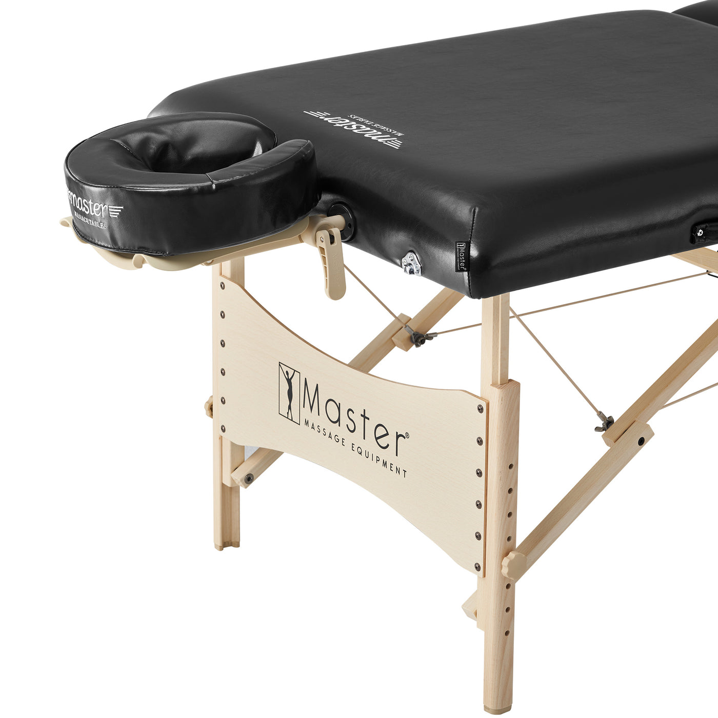 Master Massage BALBOA portable table with adjustable face cradle and wooden frame.