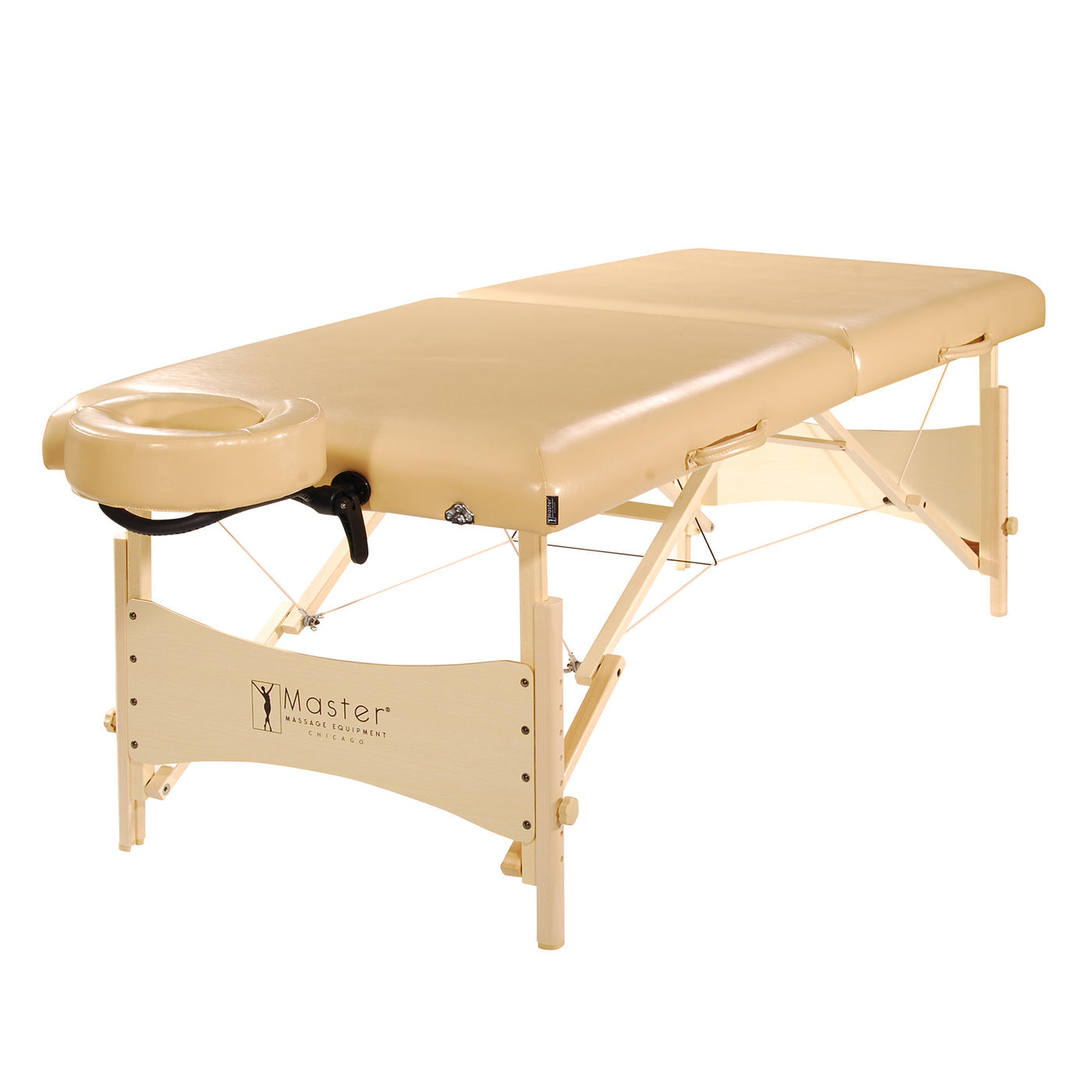 Master Massage BALBOA portable table with face cradle, multi-layer foam, and wooden legs.