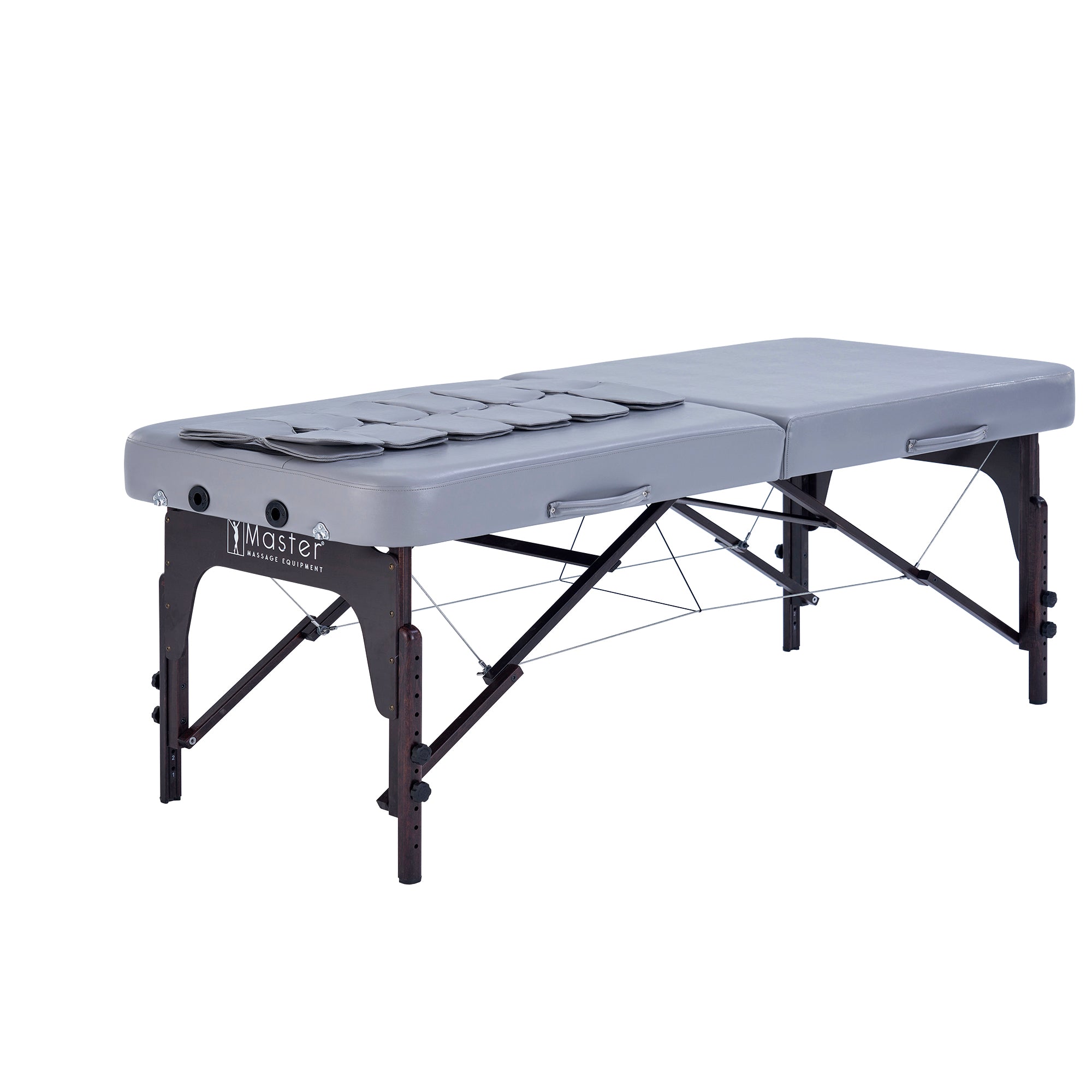 Master Massage BRISTOL Airwave Table offers full-body massage with padded top and wooden legs.