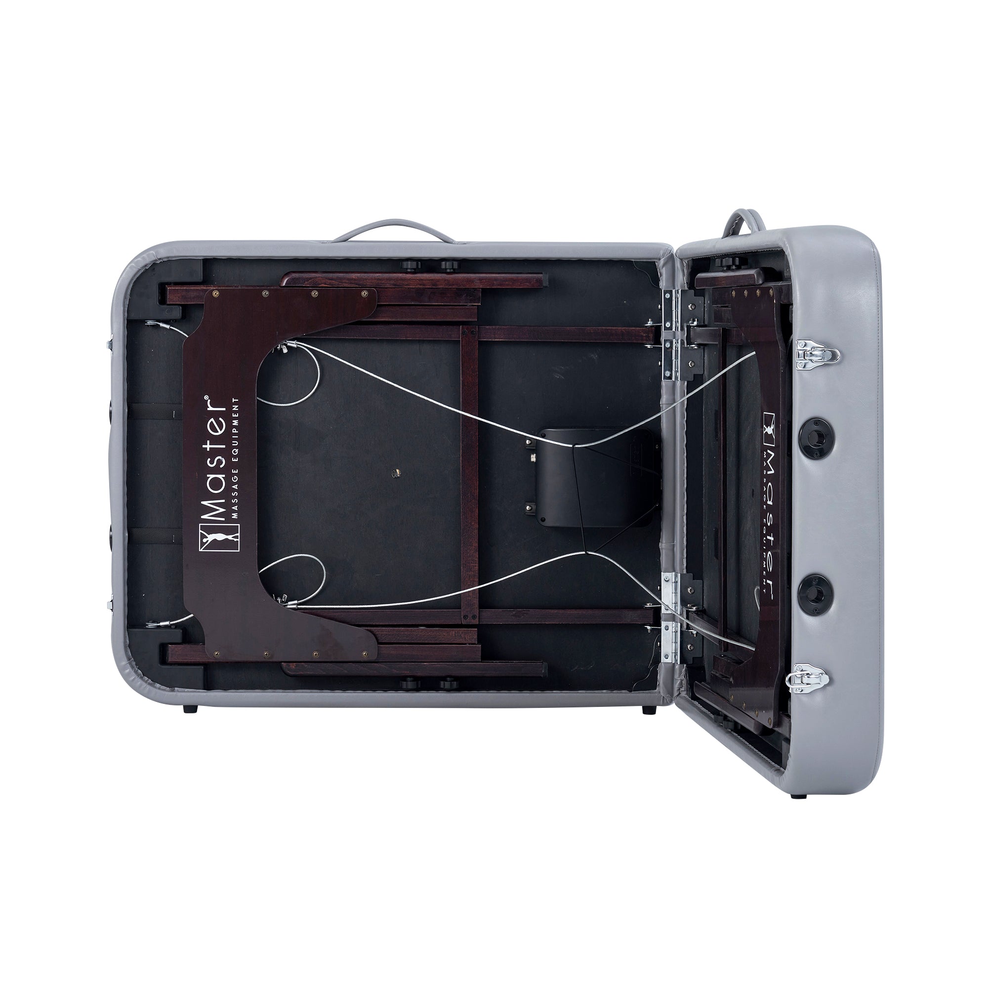 Master Massage BRISTOL Airwave Table: portable, exposed frame, support cables, airbag massage tech.
