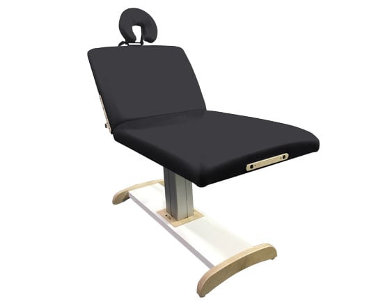 Smoke massage table with headrest on a white background