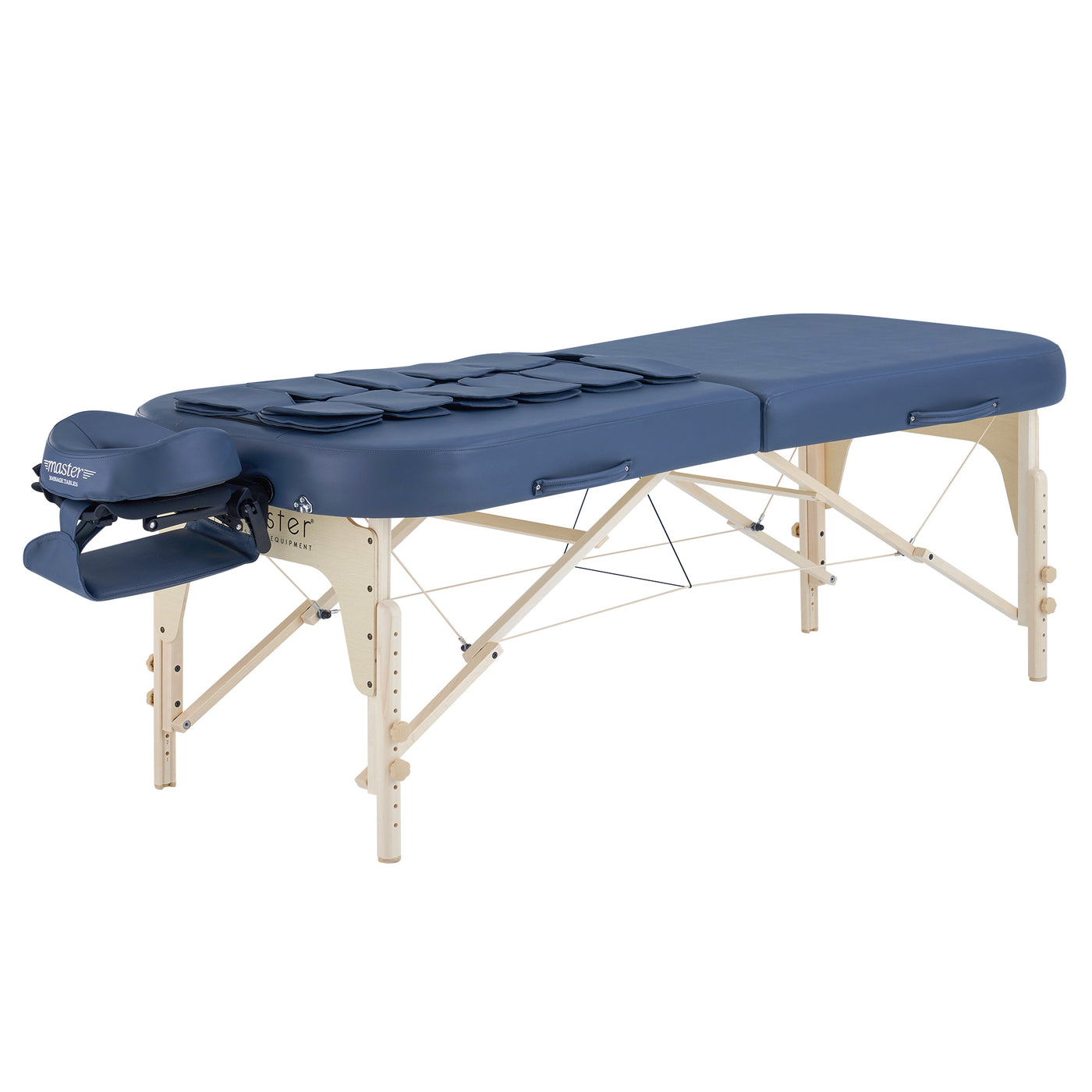 Master Massage CONCORD Airwave portable massage table with face cradle and light wood legs.