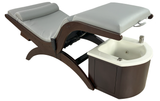 TouchAmerica S Pedi Lounge: reclining lounger with foot bath and padded cushions for spa reflexology.