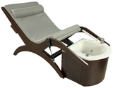 TouchAmerica S Pedi Lounge: grey cushion, electric tilt, white basin.