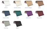 Ten color swatches for Earthlite ELLORA LIFT Massage Table.