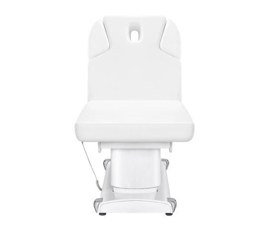 Luxi 4 Motors Medical Spa Table by DIR, front view, white and adjustable against white background.
