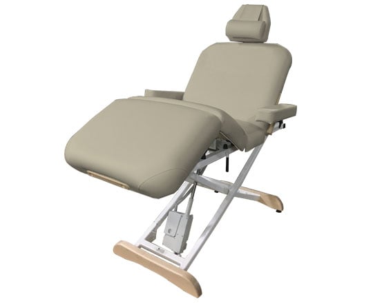 Buff Elegance Deluxe Electric Table with adjustable headrest on a white background