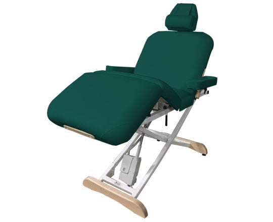 Teal Elegance Deluxe Electric Table with adjustable headrest on a white background